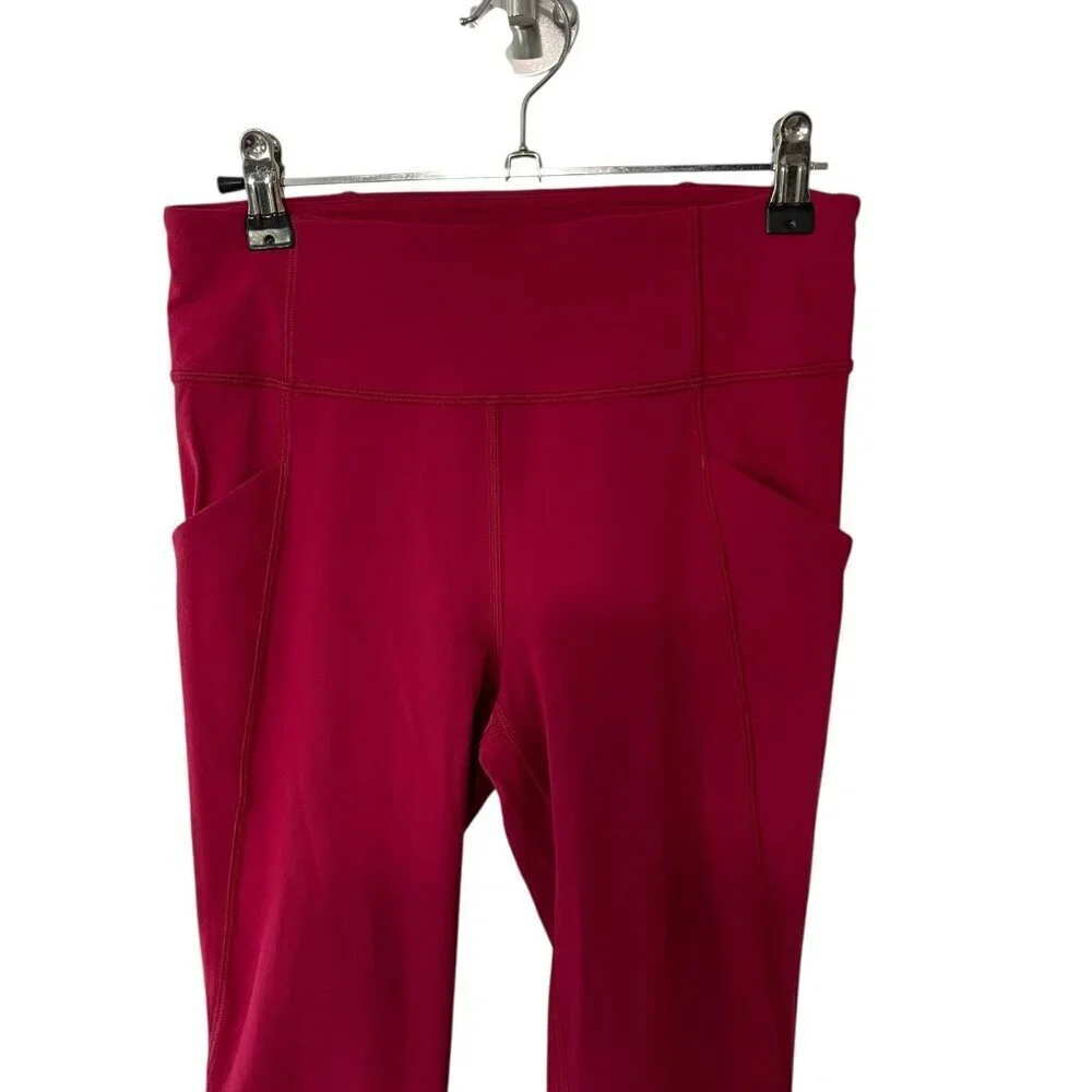 Lululemon Time To Sweat Crop Leggings 23 Inch Size 6 Red Active Gym Yoga Running